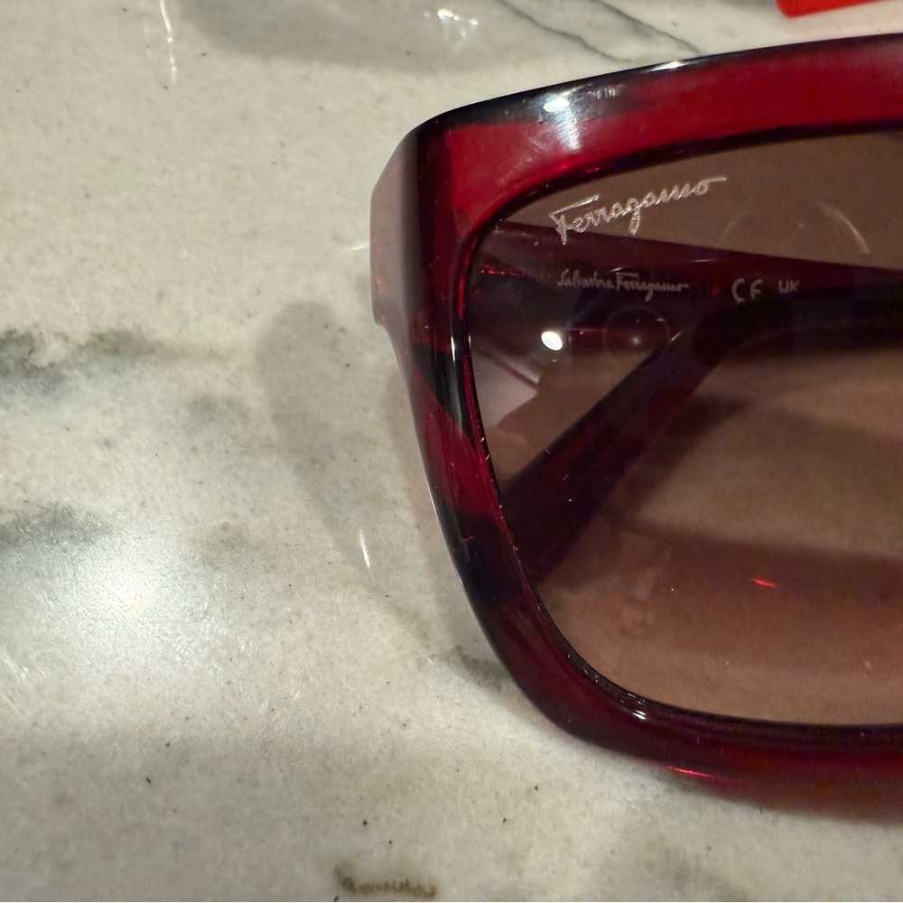 Salvatore Ferragamo SF1018S Sunglasses in Crystal Wine with Grey Gradient Lenses - Picture 4 of 16